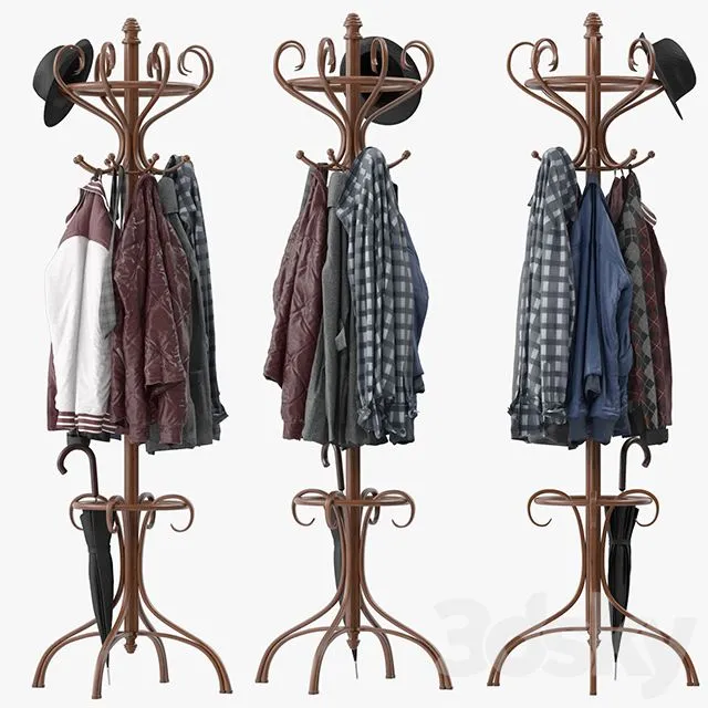Bentwood Hat & Coat Stand 3D Model