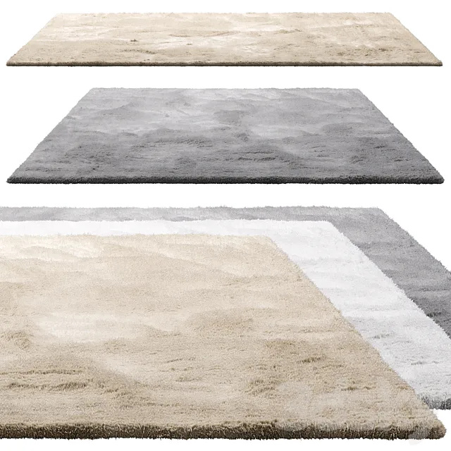 Benuta Dave Rectangular Fur Rug (3 colors) 3D Model