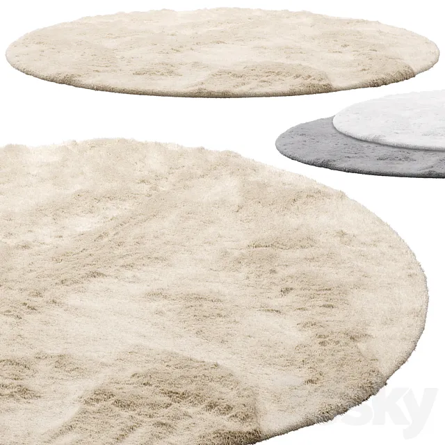 Benuta Dave Round Fur Rug (3 colors) 3D Model