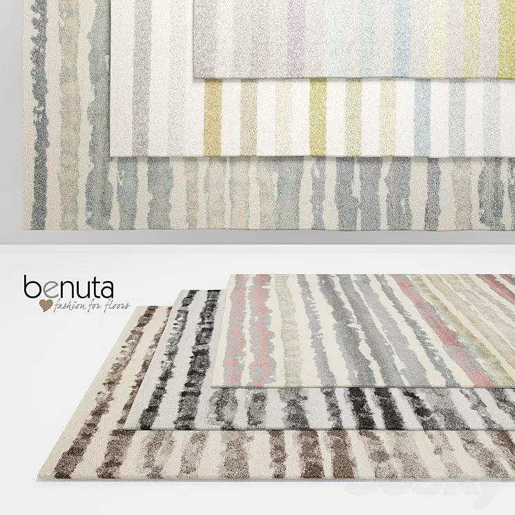 Benuta Justin and Striped Rugs 3D Model