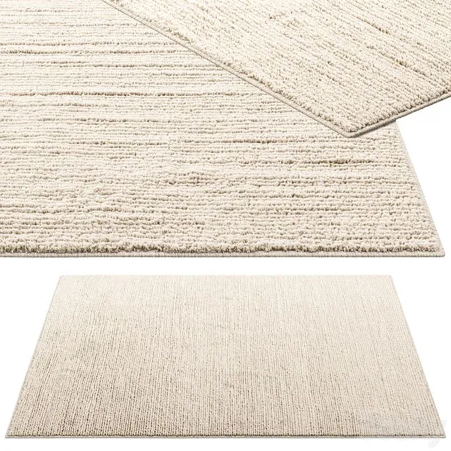 Benuta Leon Cream Wool Rug 3D Model