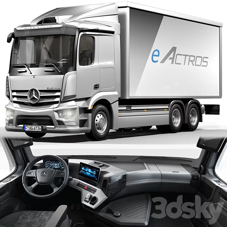 benz_eACTROS 3D Model Free Download