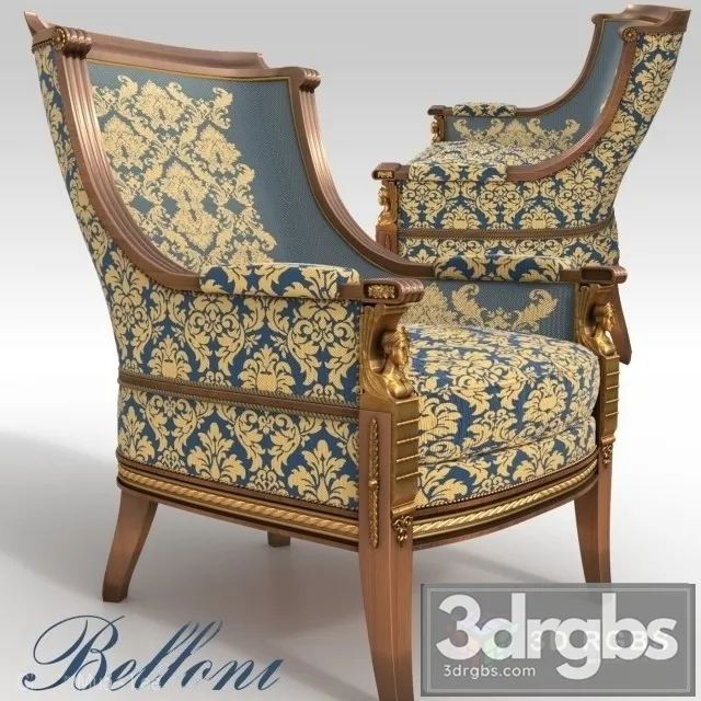 Bergere Belloni Armchair 3D Model Download Bergere Belloni Armchair 3D Model Download
