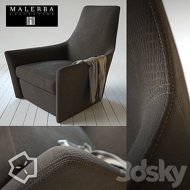 Bergere Secret Love – armchair by Malerba 3D Model Bergere Secret Love – armchair by Malerba 3D Model