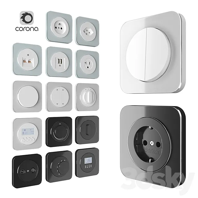 Berker Serie R1 Glass 3DModel Berker Serie R1 Glass 3DModel