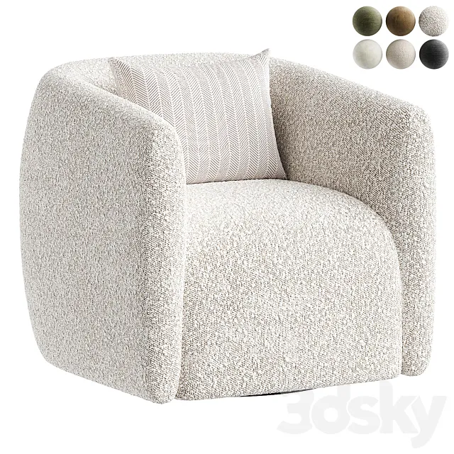 Bernhardt Aline Upholstered Swivel Barrel Chair 3D Model