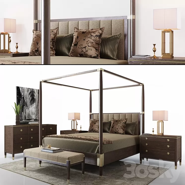 Bernhardt Clarendon Canopy Bed 3D Model