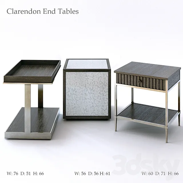 Bernhardt Clarendon End Tables 3D Model