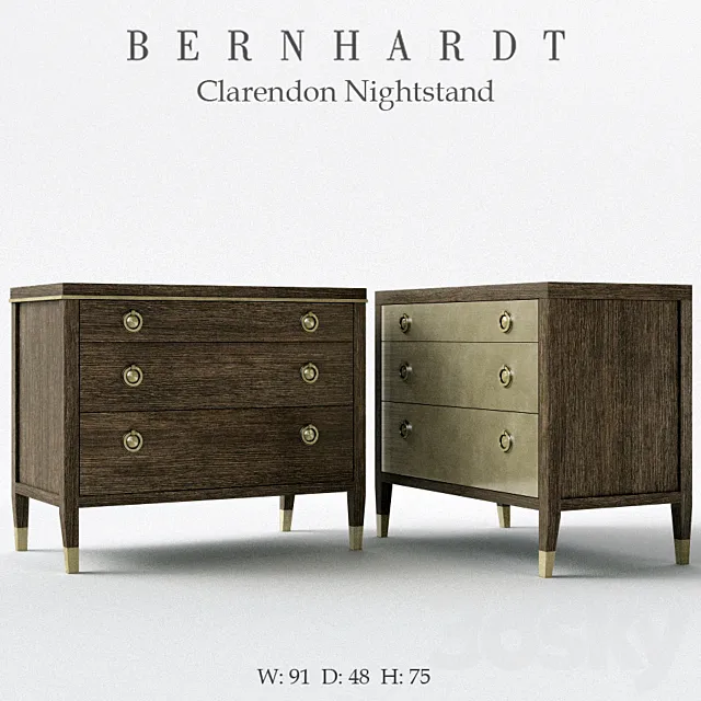 Bernhardt Clarendon Nightstand 3D Model Bernhardt Clarendon Nightstand 3D Model