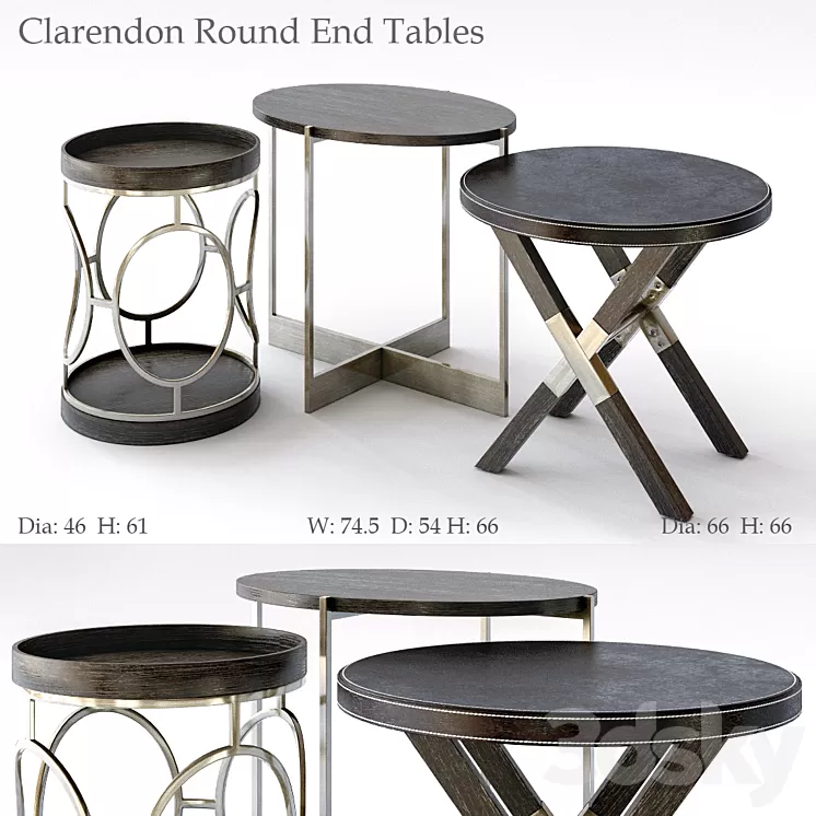 Bernhardt Clarendon Round End Tables 3D Model Bernhardt Clarendon Round End Tables 3D Model