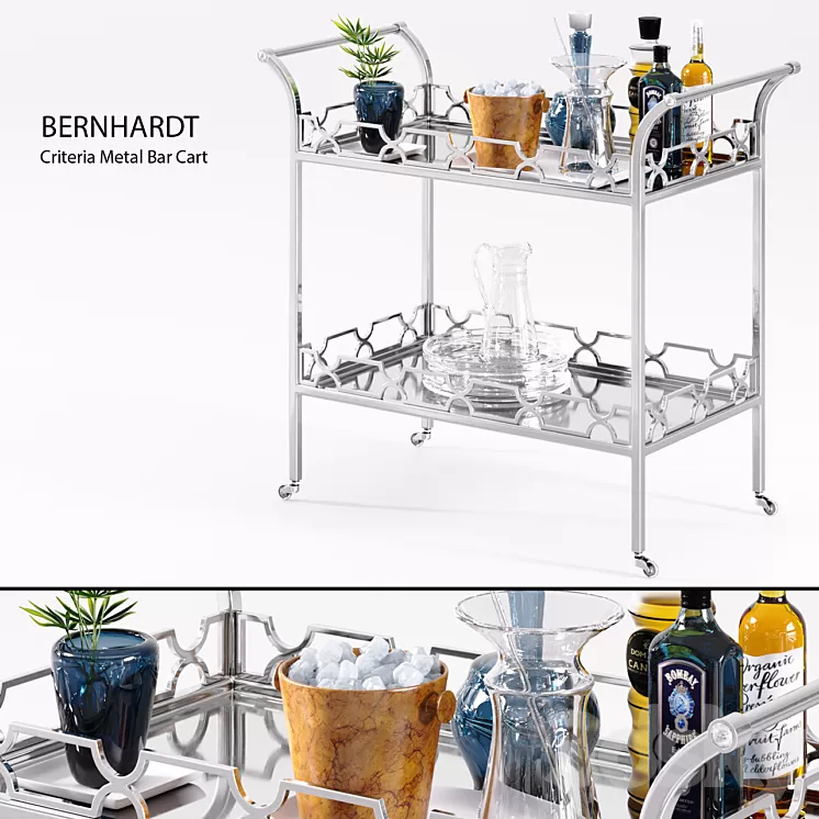 Bernhardt – Criteria Metal Bar Cart 3D Model Bernhardt – Criteria Metal Bar Cart 3D Model