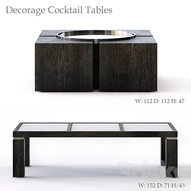 Bernhardt Decorage Cocktail Tables 3D Model Bernhardt Decorage Cocktail Tables 3D Model