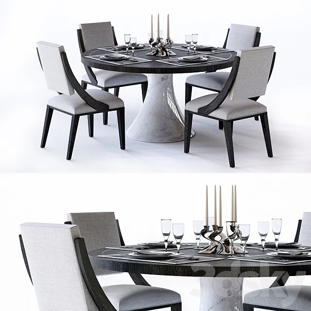 Bernhardt Decorage Dining Set 3D Model