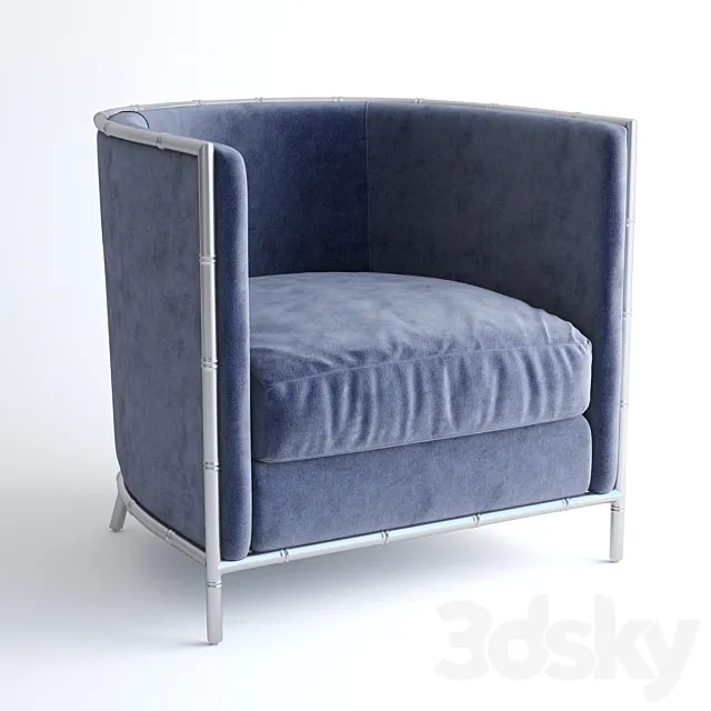 Bernhardt Luella Blue Velvet Chair 3DModel Bernhardt Luella Blue Velvet Chair 3DModel