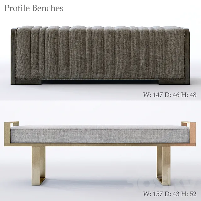 Bernhardt Profile Bench 3D Model Bernhardt Profile Bench 3D Model