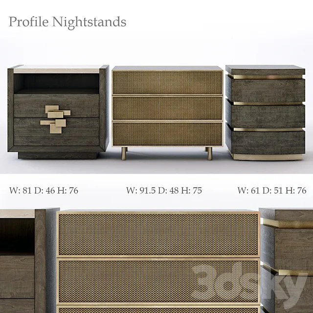 Bernhardt Profile Nightstand 3D Model Bernhardt Profile Nightstand 3D Model
