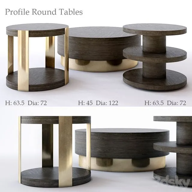 Bernhardt Profile Round Tables 3D Model Bernhardt Profile Round Tables 3D Model