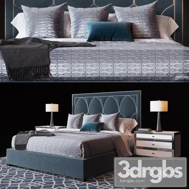 Bernhardt Regan Upholstered King Bed 3D Model Download