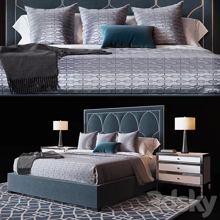 Bernhardt Regan Upholstered King Bed 3D Model