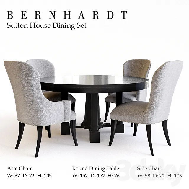 Bernhardt Sutton House Dining Set 3DModel Bernhardt Sutton House Dining Set 3DModel