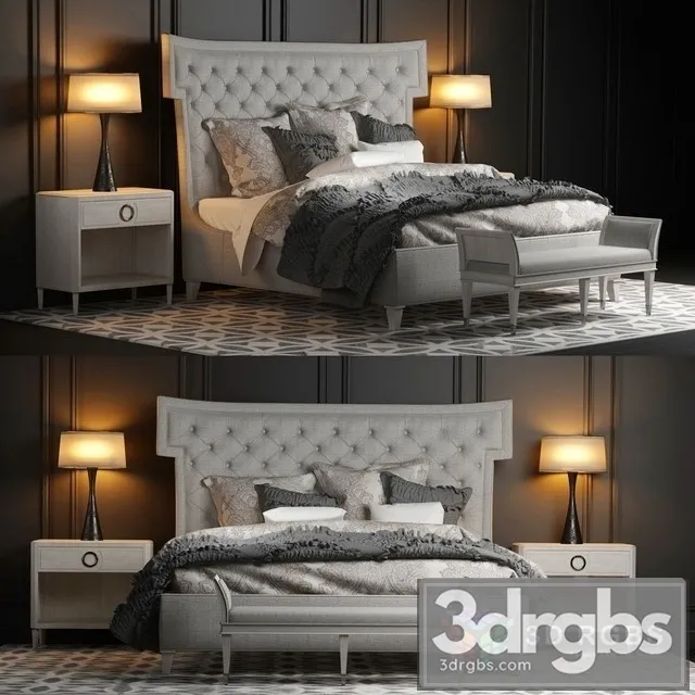 Bernhardt Upholstered Bed 3D Model Download