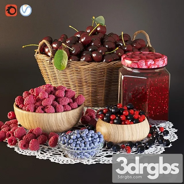 Berry set 3D Model Download