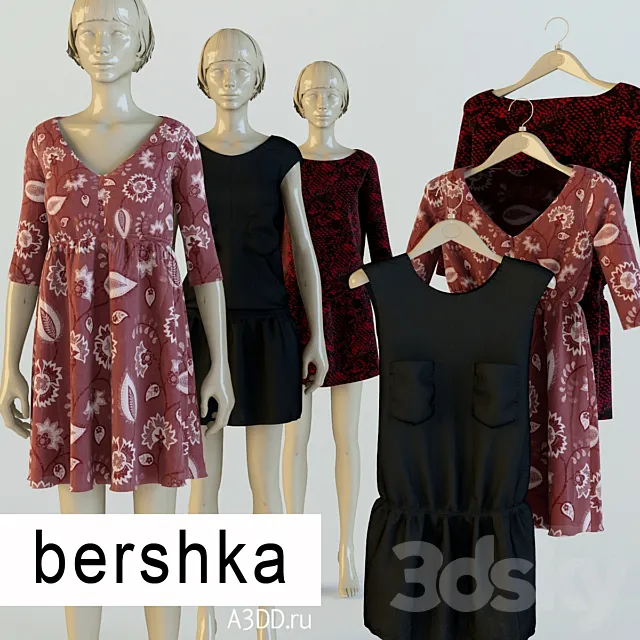 Bershka (dress in two positions) 3D Model
