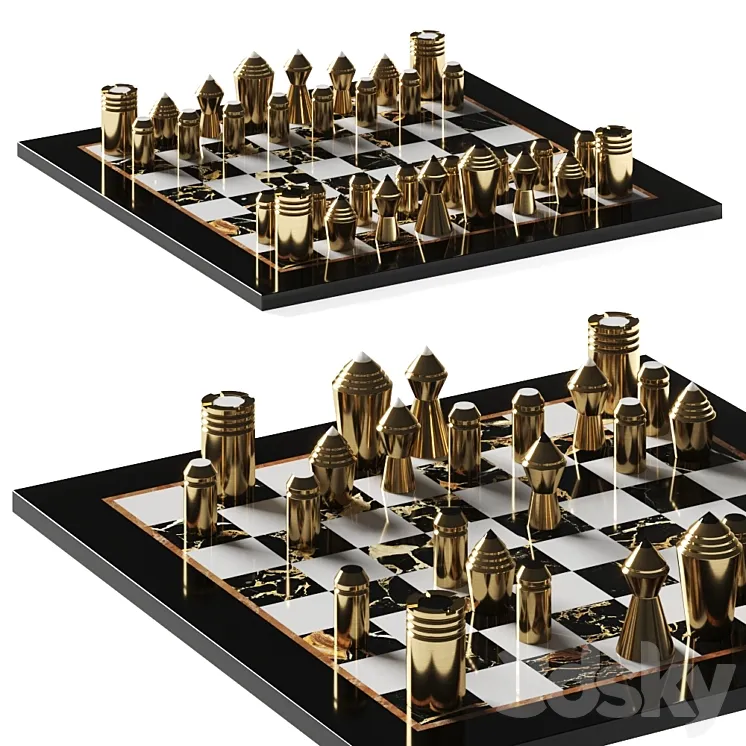 Bert Frank Gaming Partibus Chess Set 3D Model Free Download