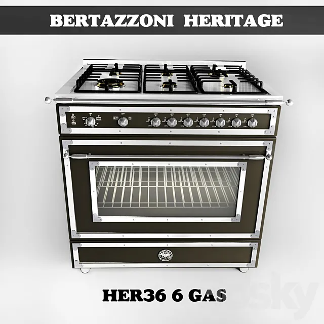Bertazzoni Heritage HER36_6_GAS NE 3D Model
