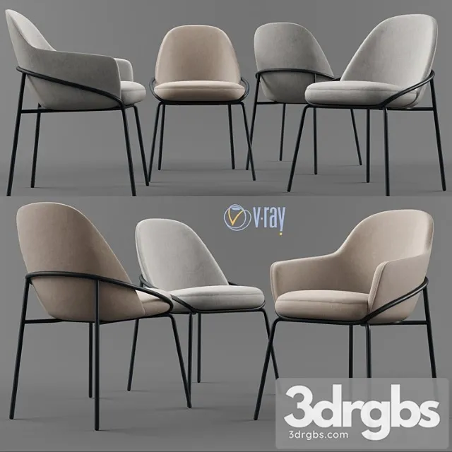 Berto salotti. chair jackie. 2 3D Model Download