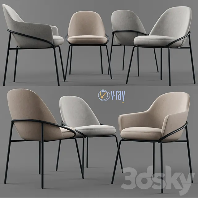 Berto Salotti. Chair JACKIE. 3DModel Berto Salotti. Chair JACKIE. 3DModel