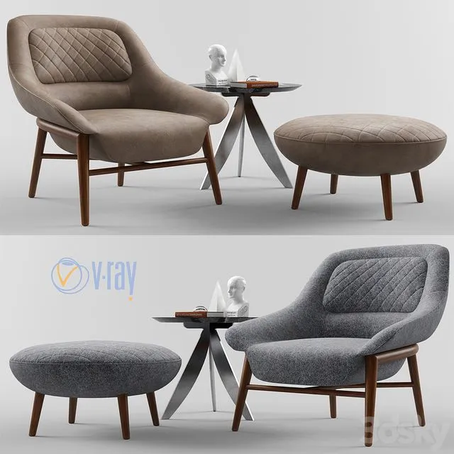 Berto Salotti. HANNA chair 3D Model Berto Salotti. HANNA chair 3D Model