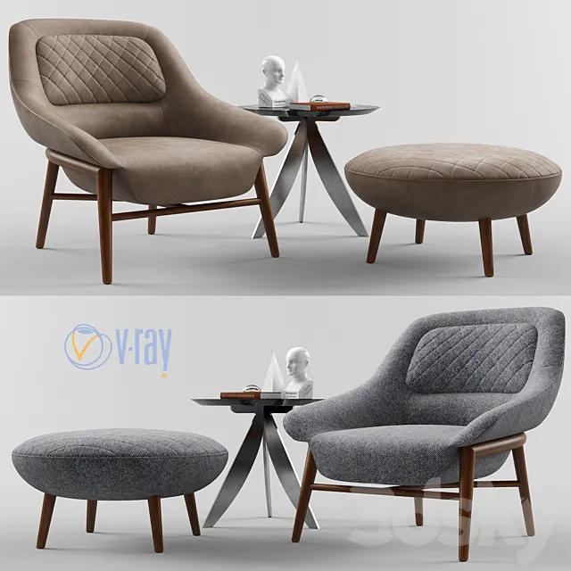 Berto Salotti. HANNA chair. 3D Model Berto Salotti. HANNA chair. 3D Model