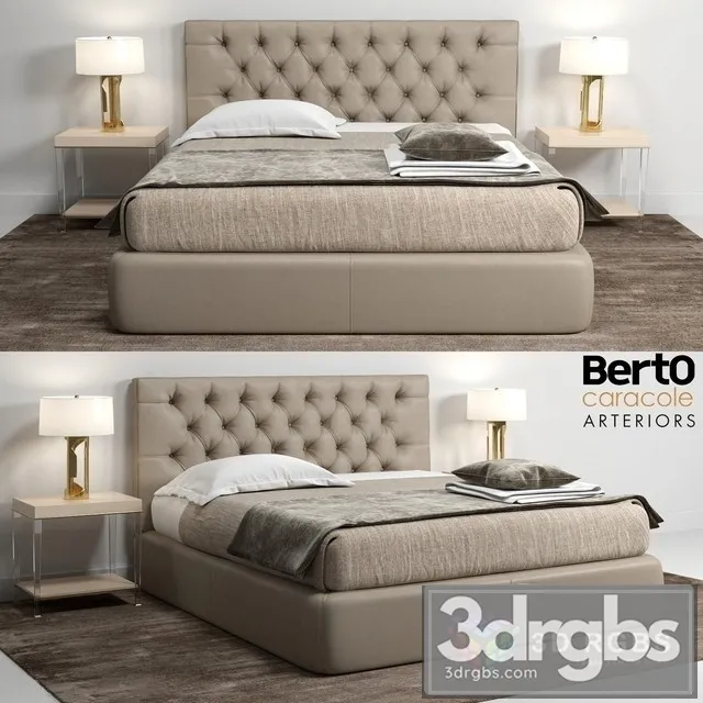 Berto Tribeca Bed 02 3D Model Download