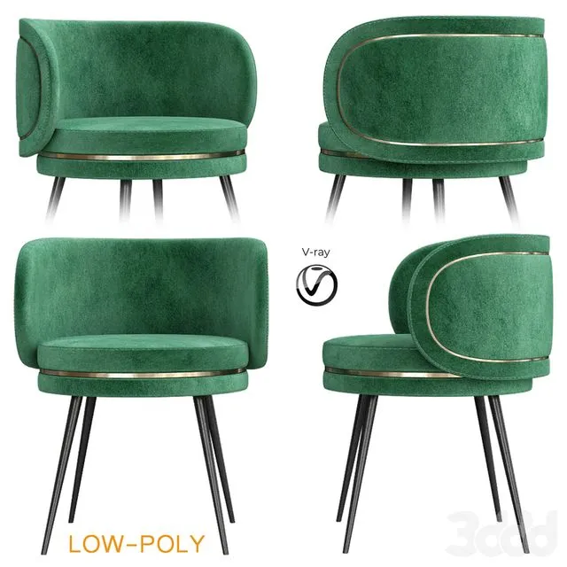 Best Upholstery chair (low poly) 3D Model