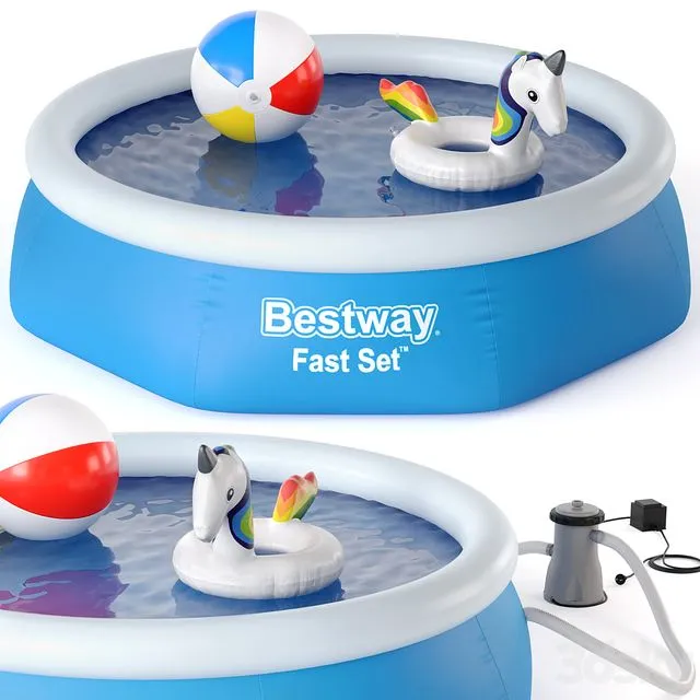 Bestway pool Fast Set 3D Model Bestway pool Fast Set 3D Model