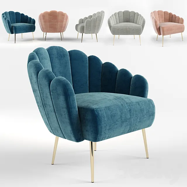 Bethan Gray Feathered Occasional Chair 3DModel