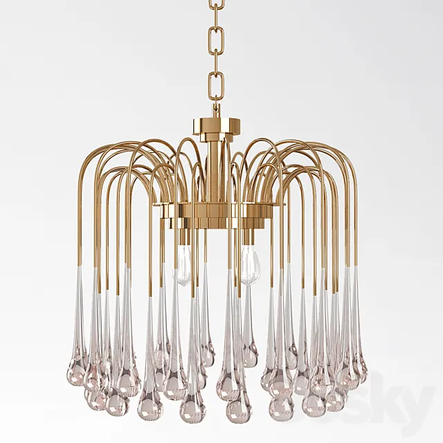 Beveled Murano Glass Teardrop Chandelier 3DModel