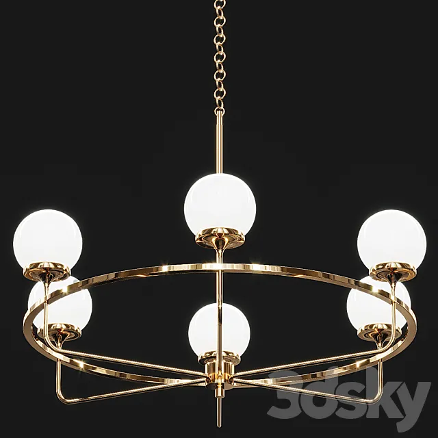 Beverly Hills Round 6-Light Island Light Chandelier 3D Model