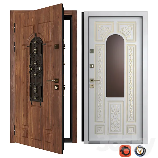 Bezha Entrance Metal Door 4.2 (Your Frame) 3D Model