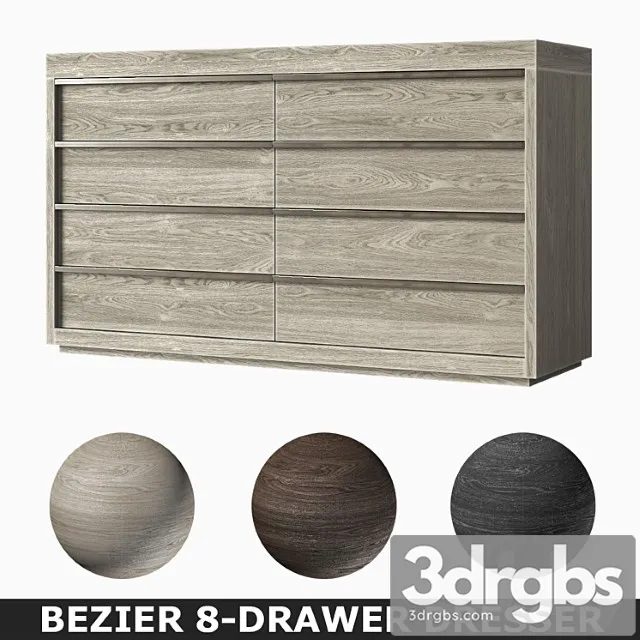 Bezier 8-drawer dresser 2 3D Model Download Bezier 8-drawer dresser 2 3D Model Download