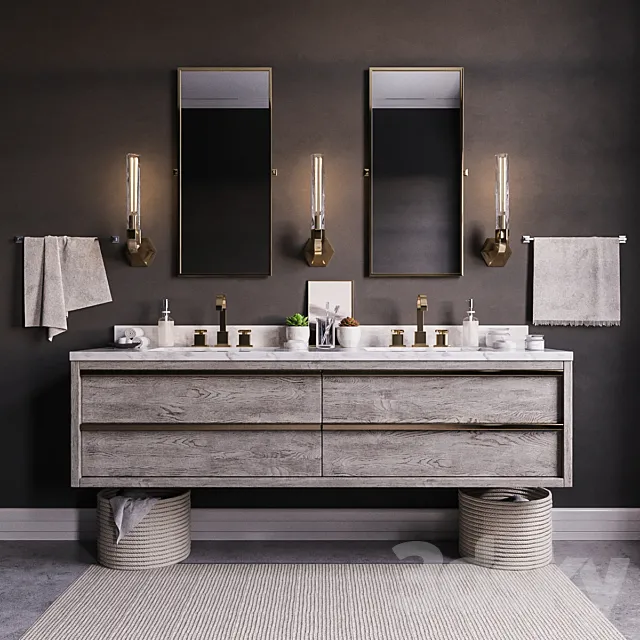 Bezier double floating vanity RH 3DModel Bezier double floating vanity RH 3DModel
