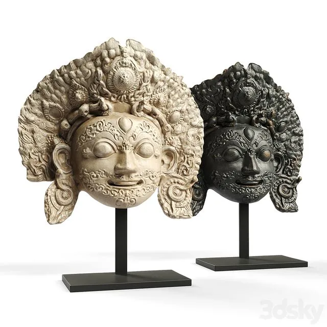 Bhairava face mask sculpture 3D Model Bhairava face mask sculpture 3D Model