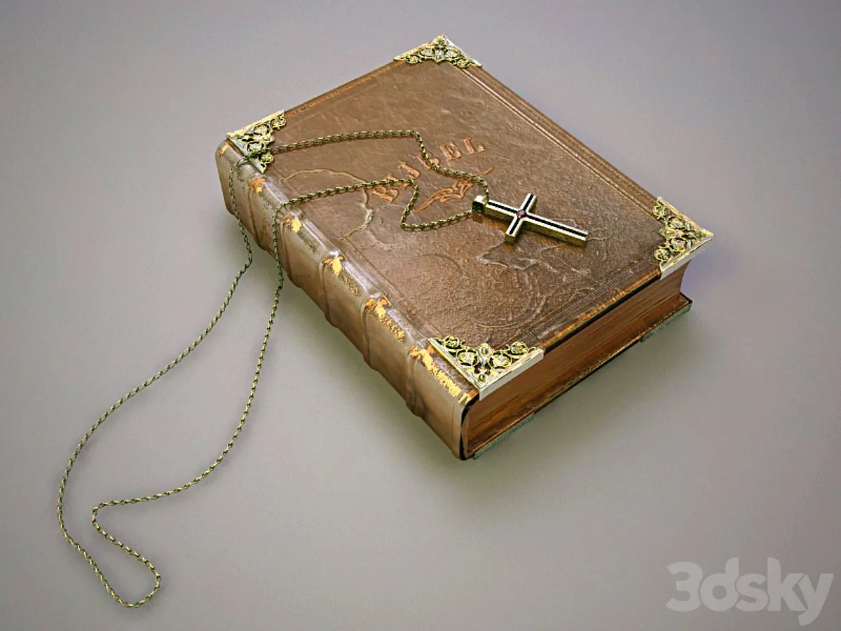 Bible and a cross 3D Model Bible and a cross 3D Model