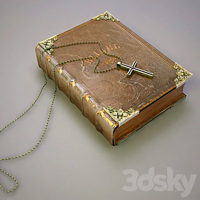 Bible and a cross. 3DModel Bible and a cross. 3DModel