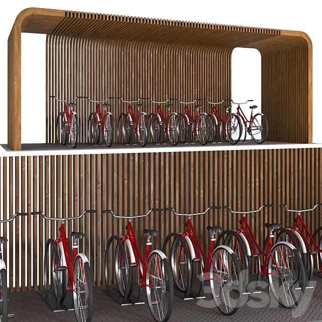 Bicycle Parking 3D Model Bicycle Parking 3D Model