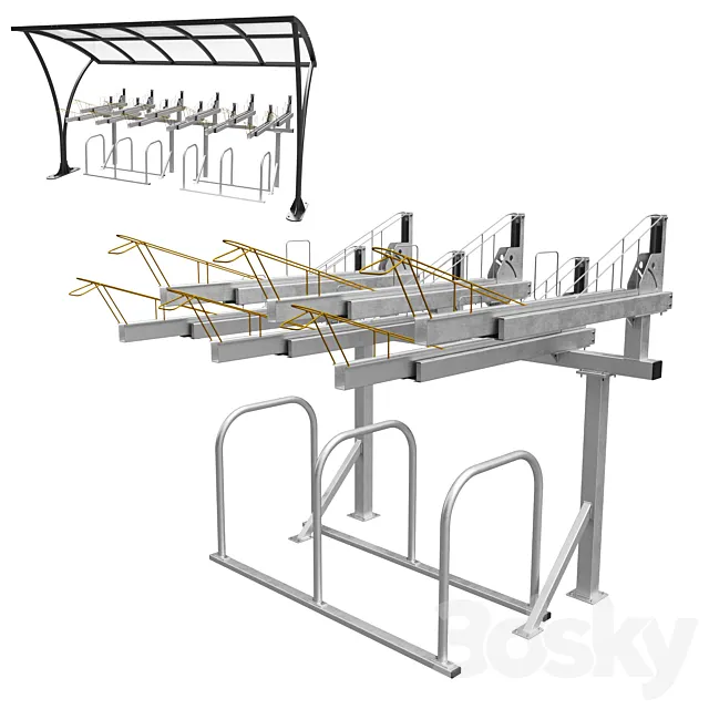 Bicycle parking 3D Model Bicycle parking 3D Model