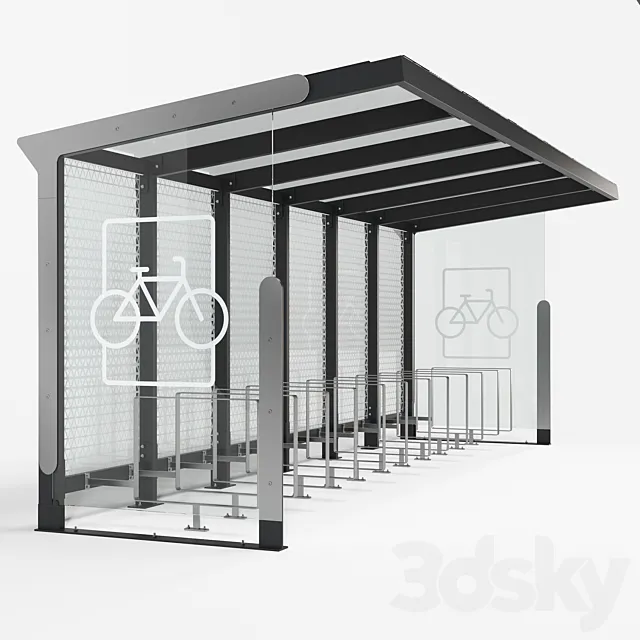 Bicycle parking 3D Model Bicycle parking 3D Model
