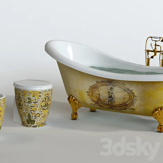 Bidet toilet and bath Treesse Epoca Impero 3D Model Bidet toilet and bath Treesse Epoca Impero 3D Model