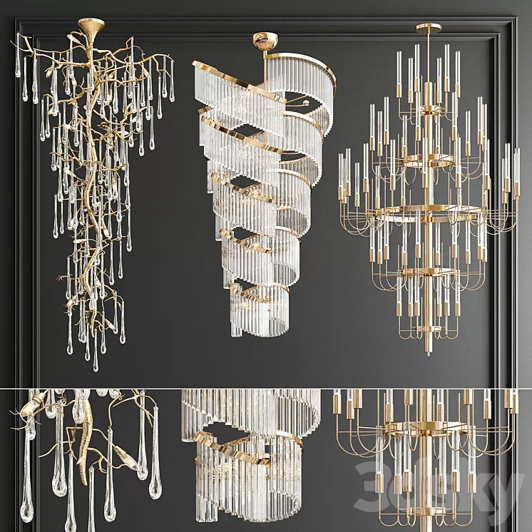 Big Chandeliers Collection – 3 type 3D Model